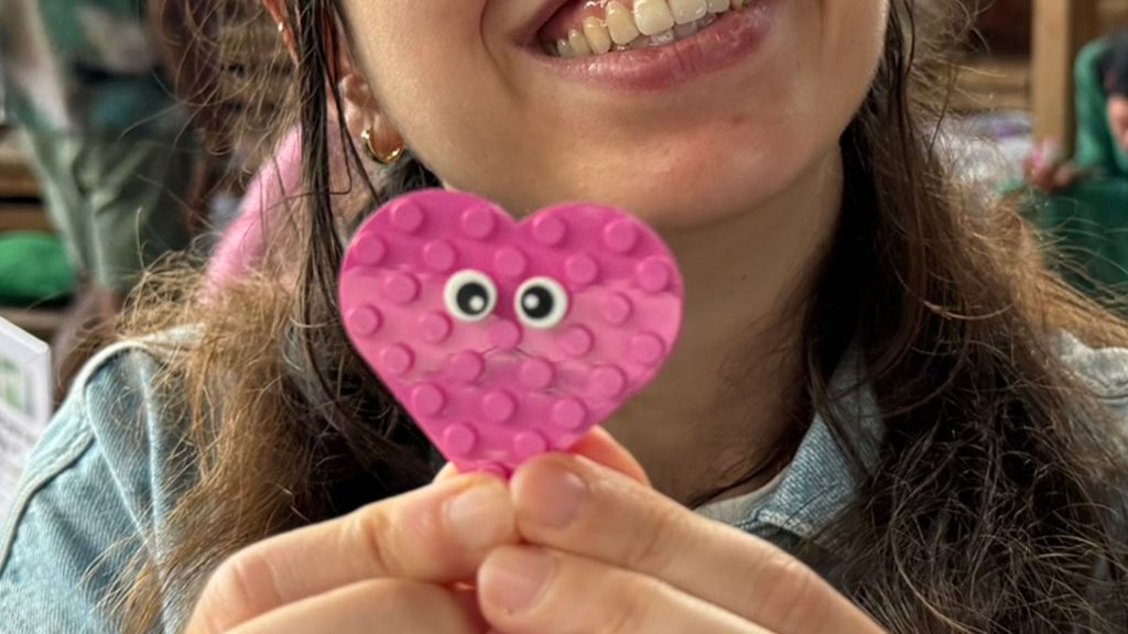 Hartvormig koelkastmagneet van LEGO® bouwstenen